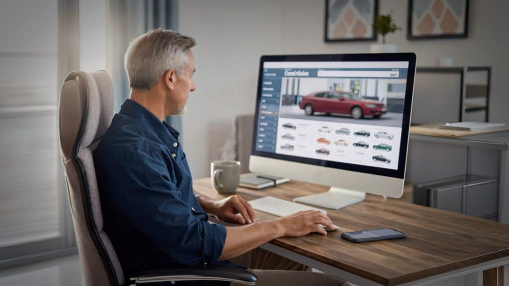 Searching for a vehicle at online car dealerships